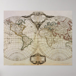 Póster Mapa de Antigüedades del Mundo