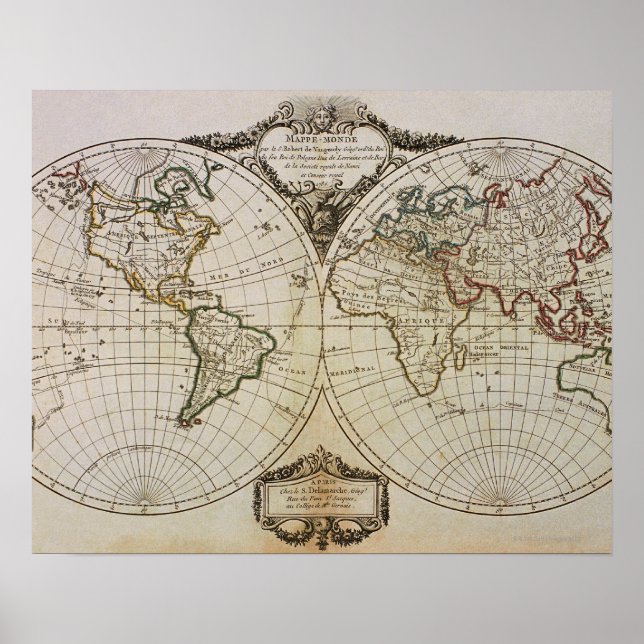 Póster Mapa de Antigüedades del Mundo (Frente)