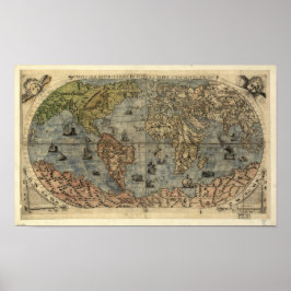 Póster Mapa de Antigüedades del Mundo desde 1565