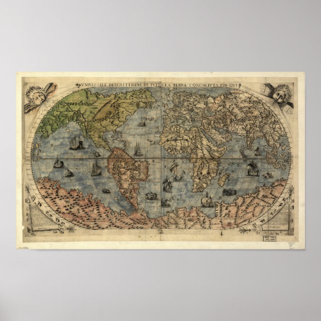Póster Mapa de Antigüedades del Mundo desde 1565 (Frente)