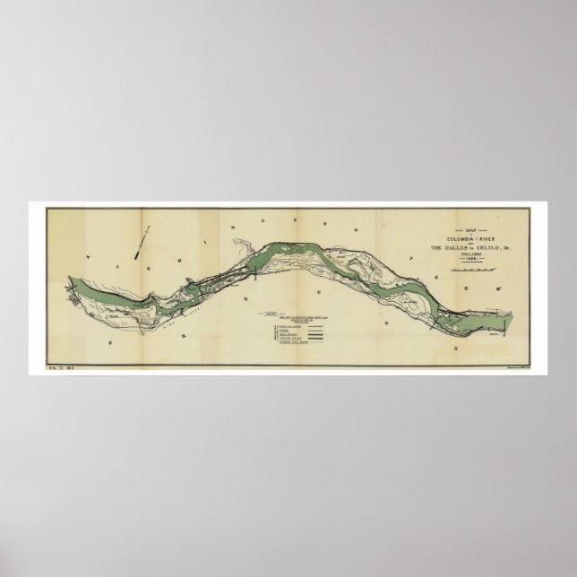 Póster Mapa de antigüedades del río Columbia (Frente)