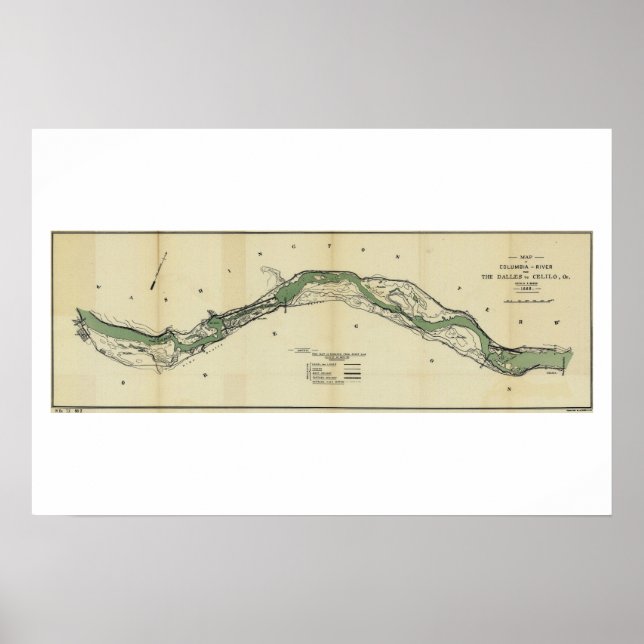 Póster Mapa de antigüedades del río Columbia (Frente)