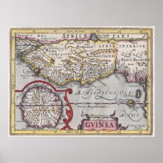 Póster Mapa de Antigüedades, Guinea - Costa Africana, Kae