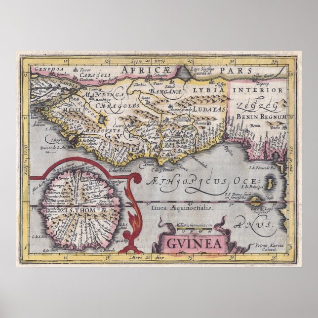 Póster Mapa de Antigüedades, Guinea - Costa Africana, Kae (Frente)