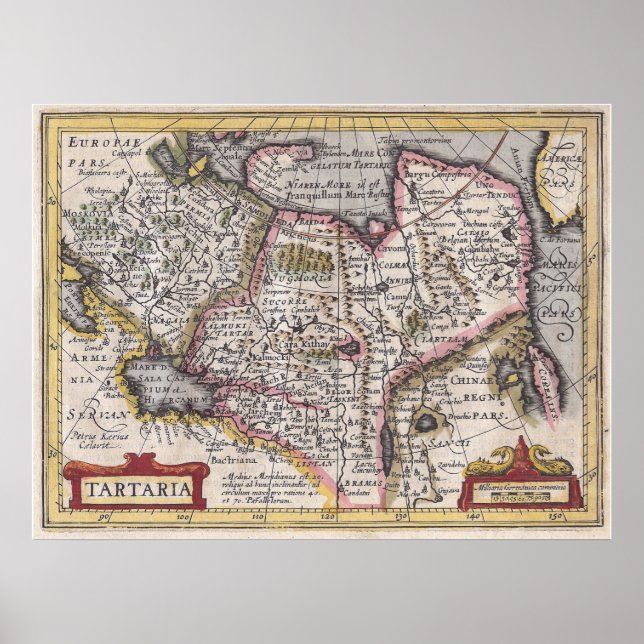 Póster Mapa de antigüedades taatarias de Asia Central y d (Frente)