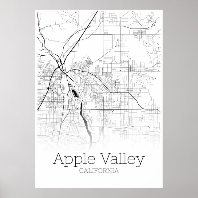 Póster Mapa de Apple Valley - California - Poster de mapa (Frente)