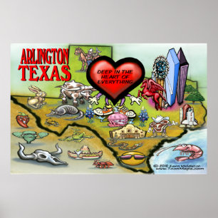 Póster Mapa de Arlington TX