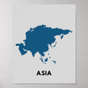 Póster Mapa de Asia