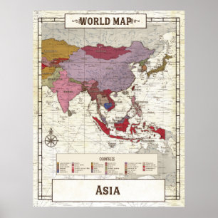 Póster Mapa De Asia