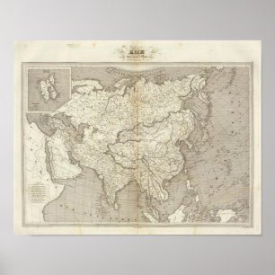 Póster Mapa de Asia