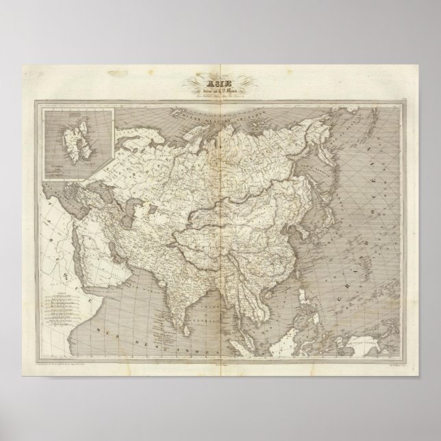 Póster Mapa de Asia (Frente)