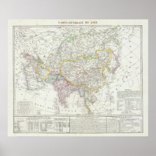Póster Mapa de Asia