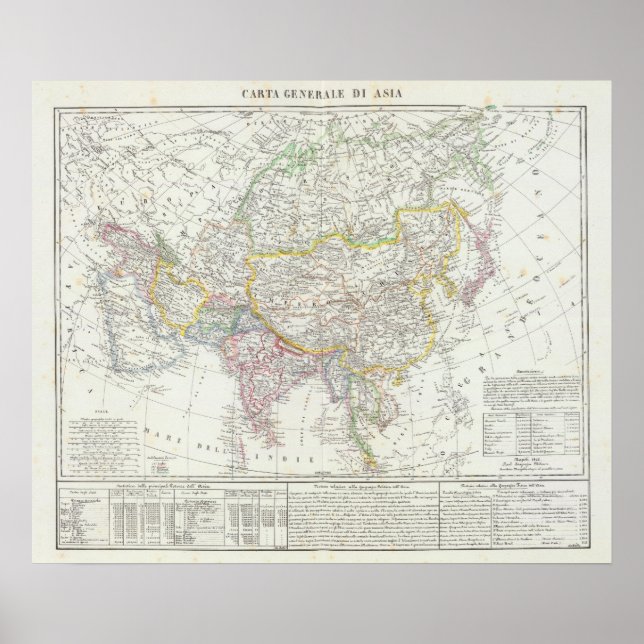 Póster Mapa de Asia (Frente)