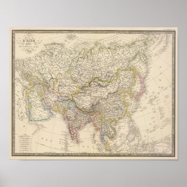 Póster Mapa de Asia 2 (Frente)