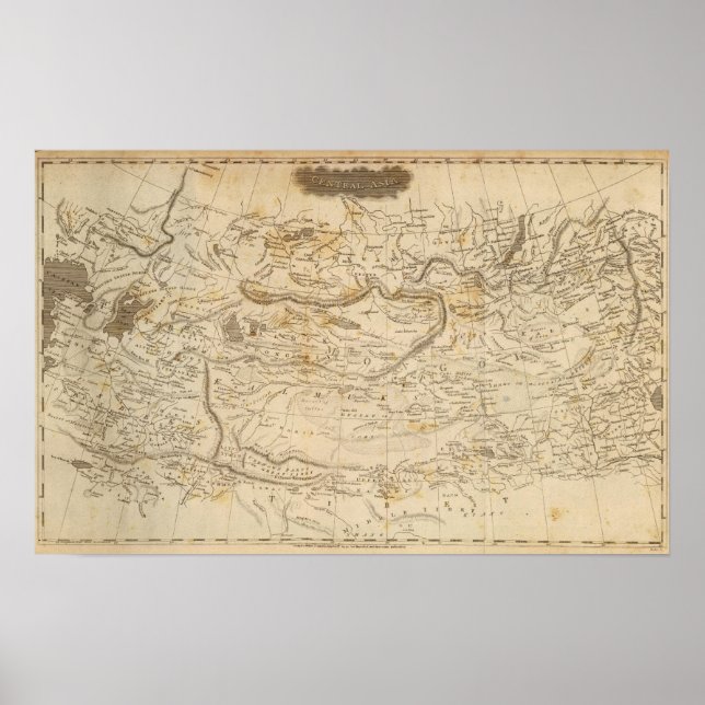 Póster Mapa de Asia Central por Arrowsmith (Frente)