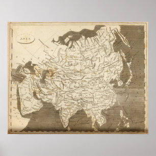 Póster Mapa de Asia por Arrowsmith