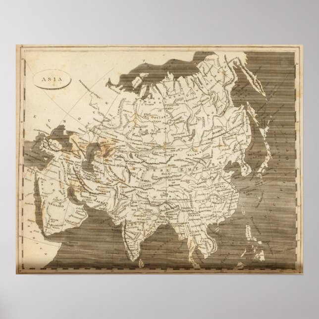 Póster Mapa de Asia por Arrowsmith (Frente)