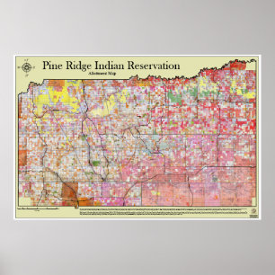 Póster Mapa de asignación de reservas de Pine Ridge con d