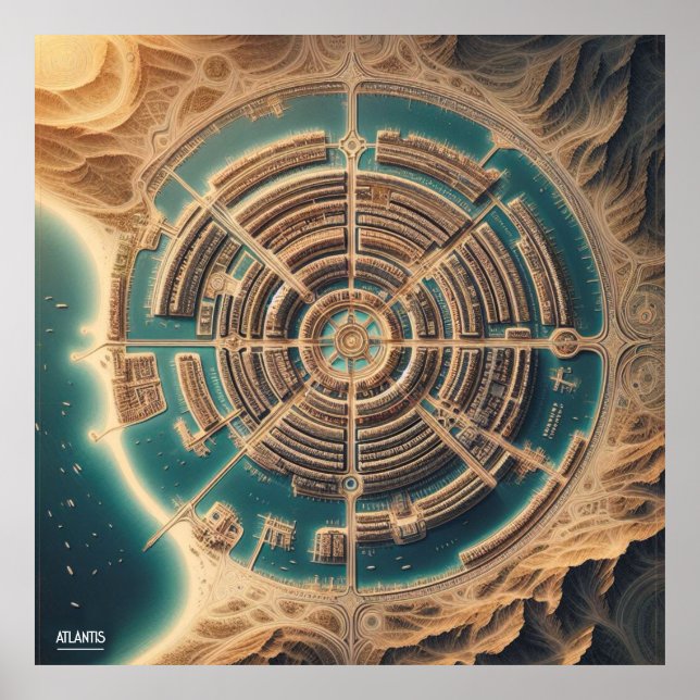 Póster Mapa de Atlantis (Frente)