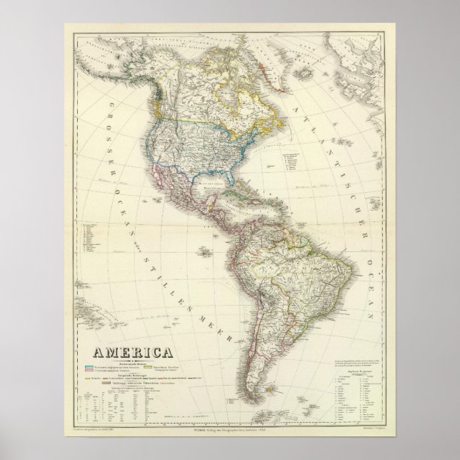 Póster Mapa de Atlas de Estados Unidos (Frente)