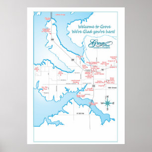 Póster Mapa de atracciones Grove OK