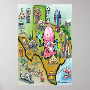 Póster Mapa de Austin TEXAS