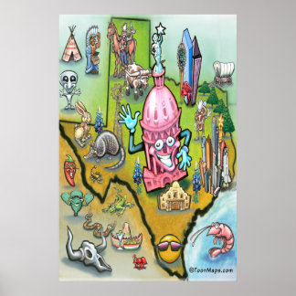 Póster Mapa de Austin TEXAS