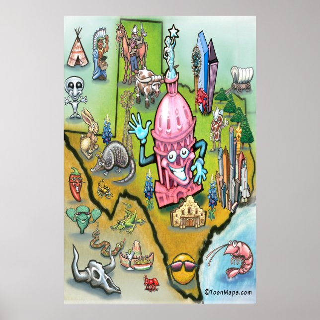 Póster Mapa de Austin TEXAS (Frente)