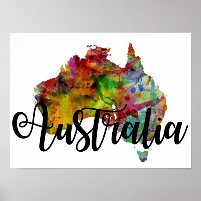 Póster Mapa de Australia (Frente)