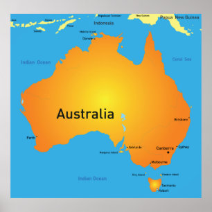 Póster Mapa De Australia