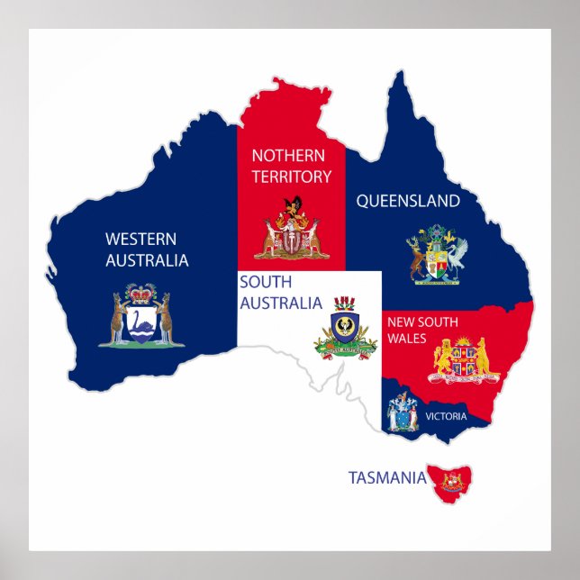 Póster Mapa de Australia (Frente)