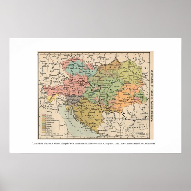 Póster mapa de austria hungary 1911 (Frente)