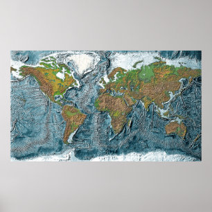Póster Mapa de ayuda de la tierra