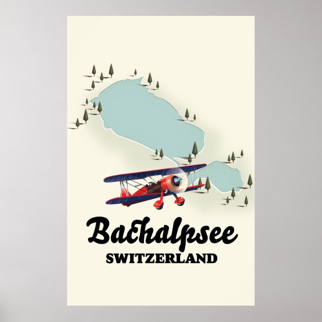 Póster Mapa de Bachalpsee en suiza (Frente)
