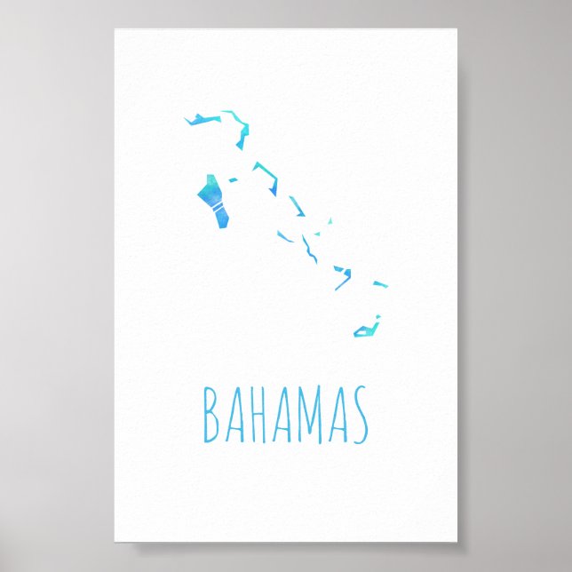 Póster Mapa de Bahamas (Frente)
