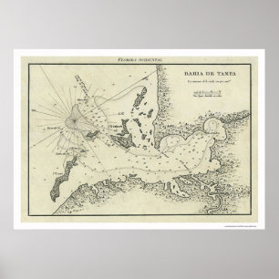 Póster Mapa de Bahia De Tampa Florida 1809