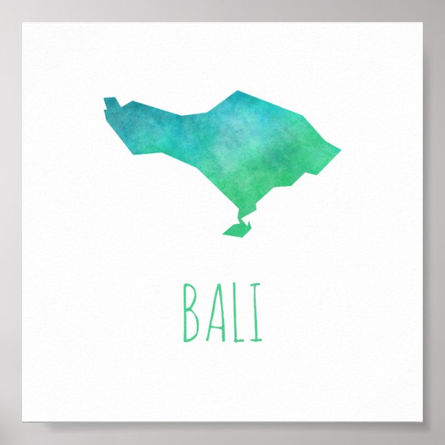 Póster Mapa de Bali (Frente)