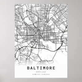 Póster Mapa de Baltimore