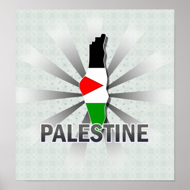 Póster Mapa de bandera de Palestina 2.0 (Frente)