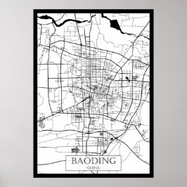 Póster Mapa de Baoding China