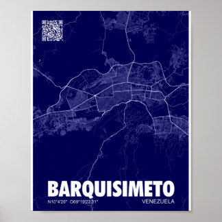 Póster Mapa de Barquisimeto - Mapa de la ciudad de Venezu