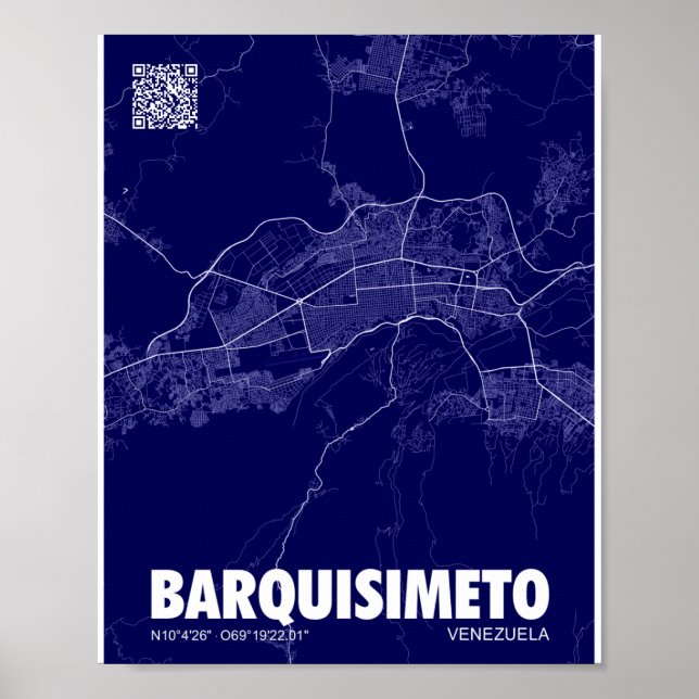 Póster Mapa de Barquisimeto - Mapa de la ciudad de Venezu (Frente)