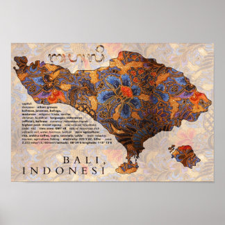 Póster Mapa De Batik Tradicional De Bali