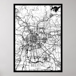 Póster Mapa de Beijing China