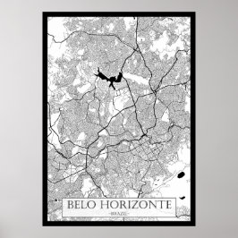 Póster Mapa de Belo Horizonte Brasil