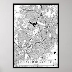 Póster Mapa de Belo Horizonte Brasil