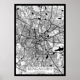 Póster Mapa de Bengaluru Karnataka
