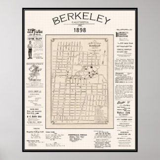 Póster Mapa de Berkeley de 1898