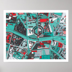 Póster Mapa de Berlín, Alemania