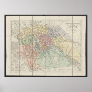 Póster Mapa de Berlín, Neuester Grundriss, Plan de Aleman